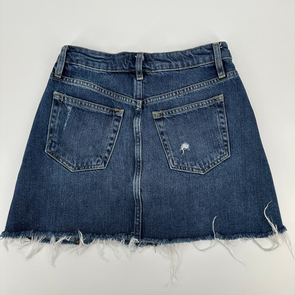 Free People We The Free Button Fly Distressed Raw Hem A-Line Mini Skirt Women 26 - Picture 6 of 9
